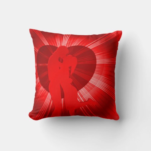 Passionate red lovers throw pillow