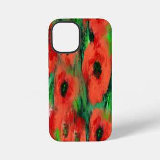 Passionate Red Poppies and Green Foliage Abstract iPhone 12 Mini Case