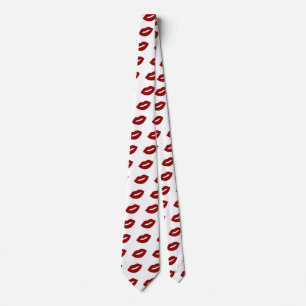 Passionate Red Valentine Lips Neck Tie