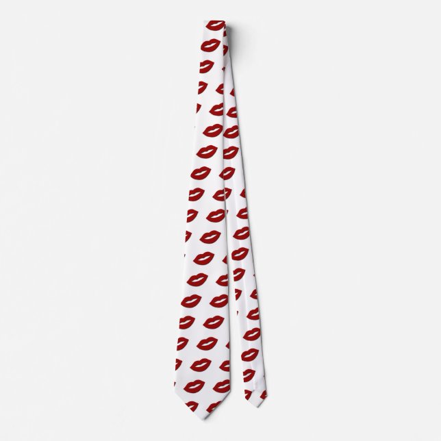 Passionate Red Valentine Lips Neck Tie (Front)