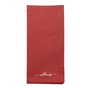 Passionate Red White Monogram Cloth Napkin Set