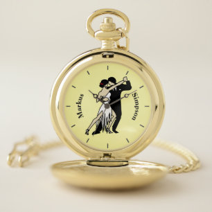 Passionate Vintage Tango Dancers Pocket Watch