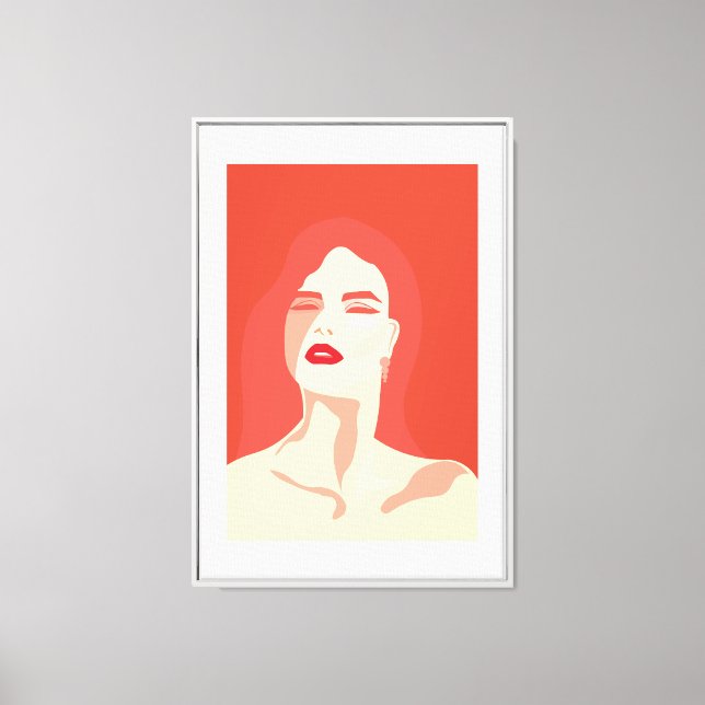 Passionate Woman in Red Canvas Print (Front)