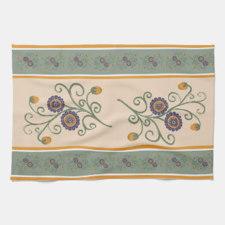 Passionflower Tea Towel with a vintage vibe