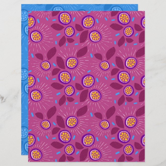 Passionfruit Scrapbook Paper (Front/Back)