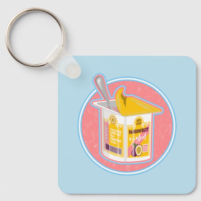 Passionfruit yogurt keychain (Front)