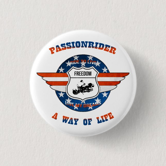 PassionRider swipes in Pinback Button (Front)