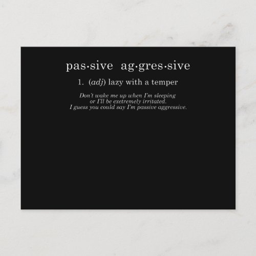 Passive Aggressive Postcard