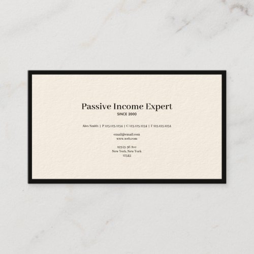 Passive Income Expert Business Card