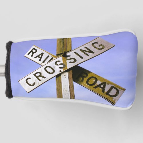 Passive Railroad Crossing Crossbuck Sign Golf Head Cover