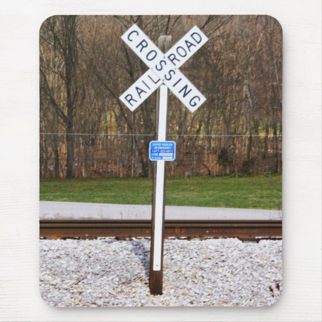 Passive Railroad Crossing - Inverted Crossbuck Mouse Pad (Front)