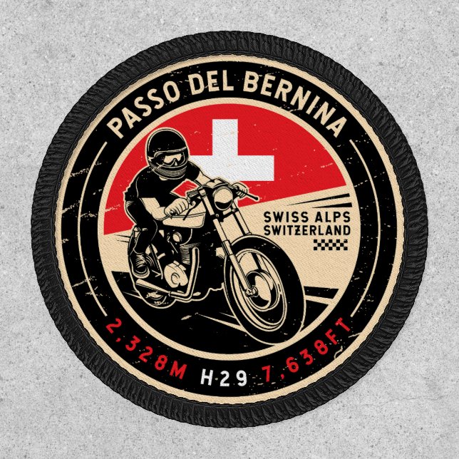 Passo del Bernina | Switzerland | Motorcycle Patch (Front)
