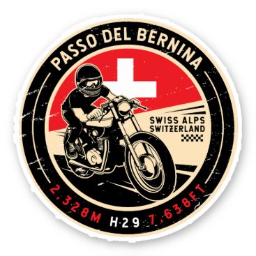 Passo del Bernina | Switzerland | Motorcycle Sticker