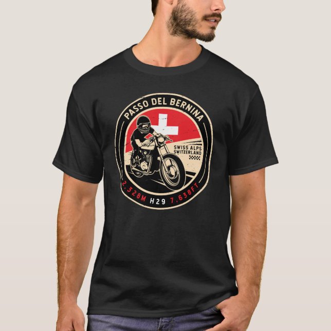 Passo del Bernina | Switzerland | Motorcycle T-Shirt (Front)