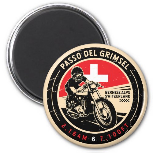 Passo Del Grimsel  Switzerland  Motorcycle Magnet