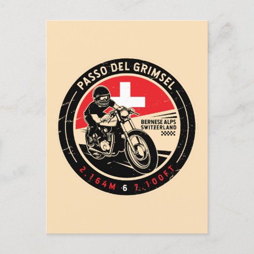 Passo Del Grimsel  Switzerland  Motorcycle Postcard