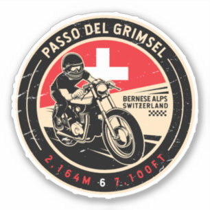 Passo Del Grimsel Switzerland Motorcycle Sticker