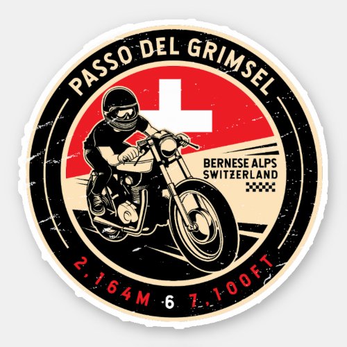 Passo Del Grimsel  Switzerland  Motorcycle Sticker