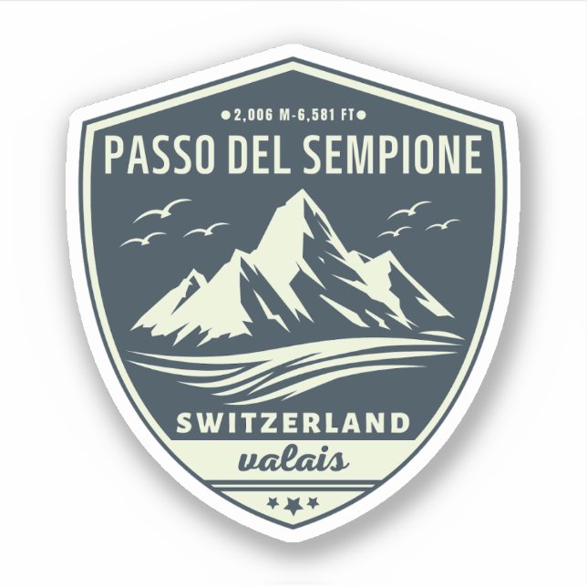 Passo del Sempione italian swiss Mountains moto Sticker (Front)