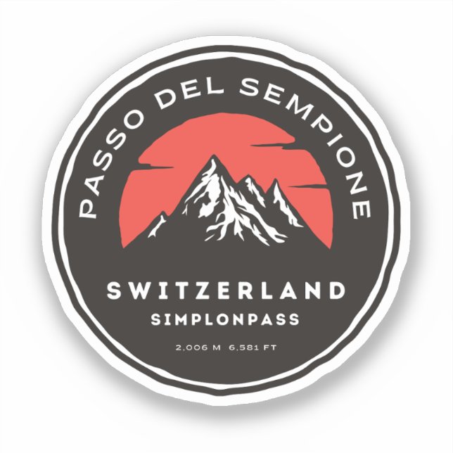 Passo del Sempione italian swiss Mountains moto Sticker (Front)