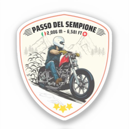  Passo del Sempione italian swiss Mountains moto Sticker