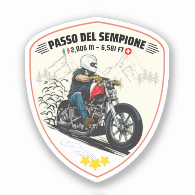  Passo del Sempione italian swiss Mountains moto Sticker (Front)