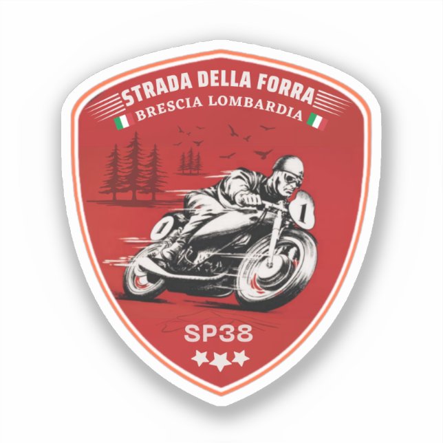 passo della forra in moto italian apls sticker (Front)