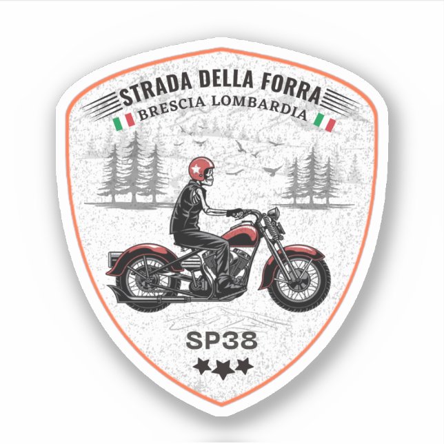   passo della forra in moto italian apls sticker (Front)