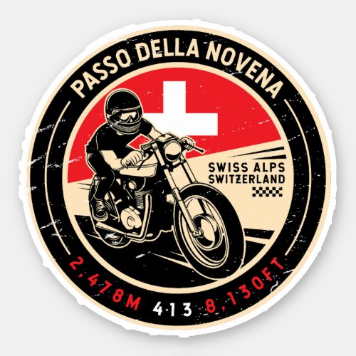 Passo della Novena  Switzerland  Motorcycle Sticker
