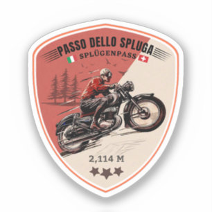 Passo dello Spluga italian swiss Mountains moto Sticker