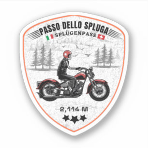Passo dello Spluga italian swiss Mountains moto Sticker
