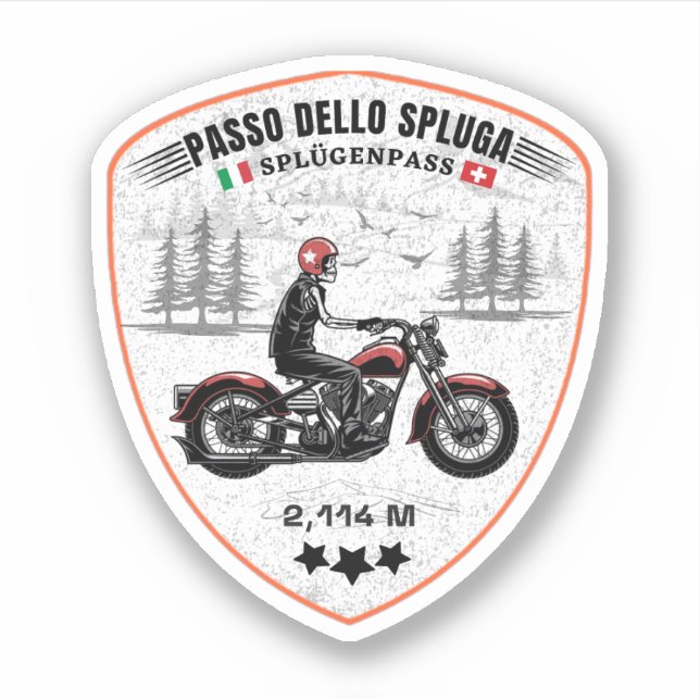  Passo dello Spluga italian swiss Mountains moto Sticker (Front)