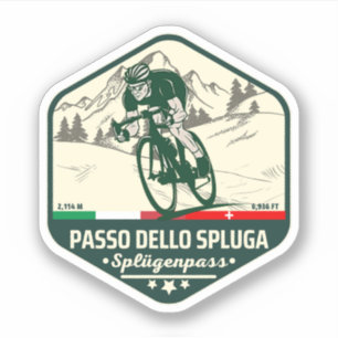 Passo dello Spluga italian swiss Mountains moto Sticker