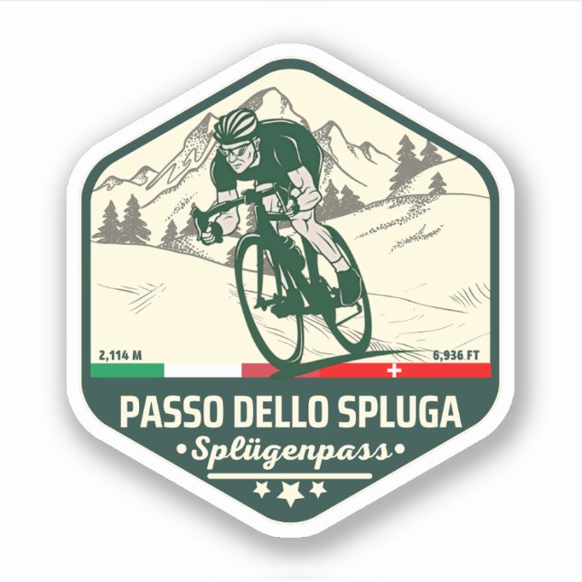  Passo dello Spluga italian swiss Mountains moto Sticker (Front)