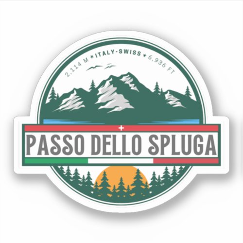 Passo dello Spluga italian swiss Mountains moto Sticker