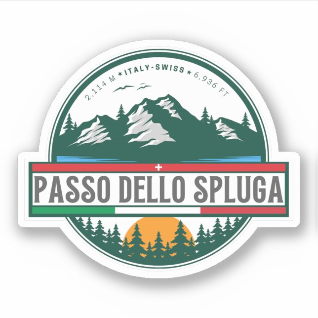 Passo dello Spluga italian swiss Mountains moto Sticker (Front)
