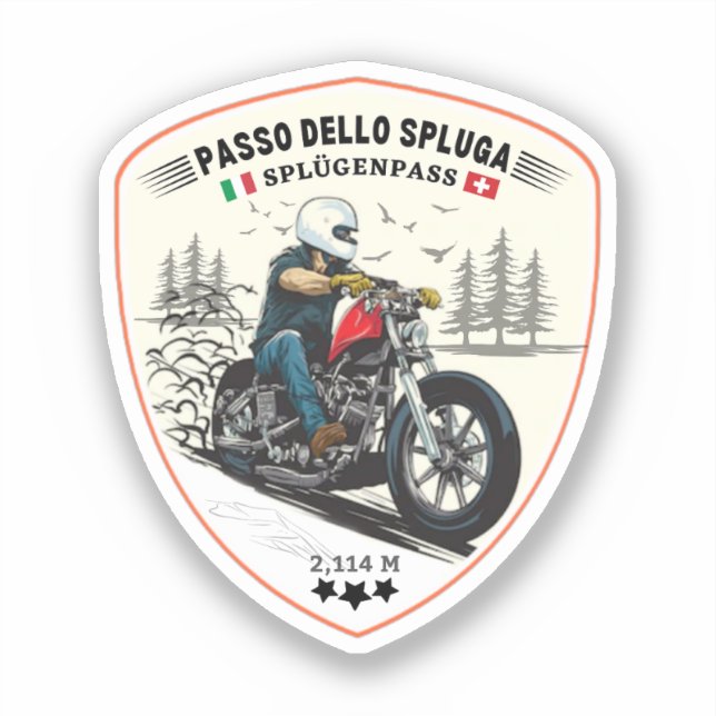  Passo dello Spluga italian swiss Mountains moto Sticker (Front)