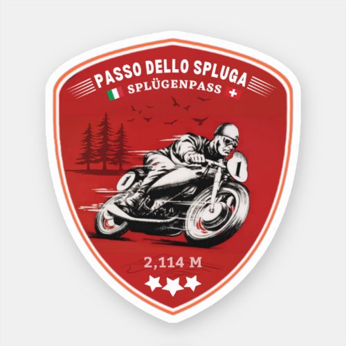  Passo dello Spluga italian swiss Mountains moto Sticker