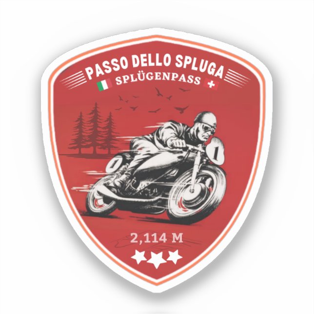  Passo dello Spluga italian swiss Mountains moto Sticker (Front)