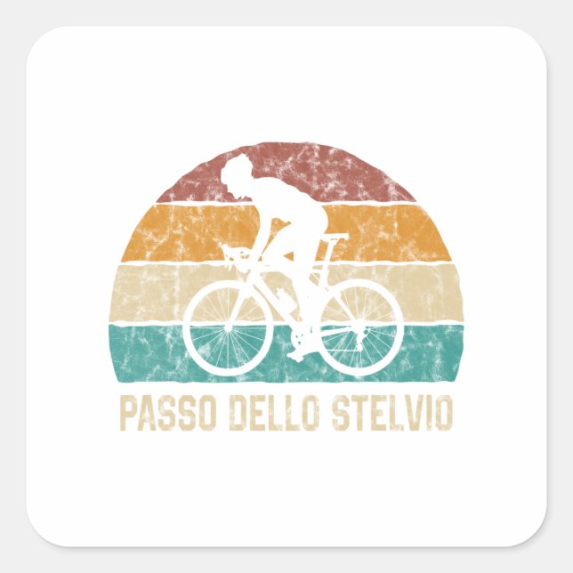 Passo Dello Stelvio Cycling Climb Sticker Retro (Front)