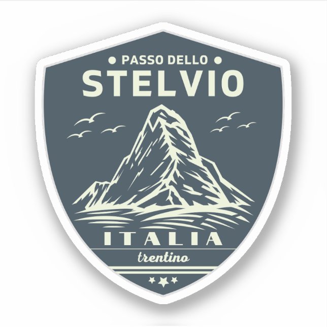  passo dello stelvio - stelvio pass italian alps sticker (Front)