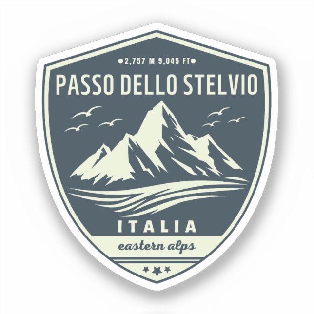  passo dello stelvio - stelvio pass italian alps sticker (Front)