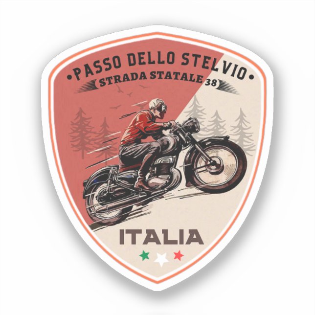  passo dello stelvio - stelvio pass italian alps sticker (Front)