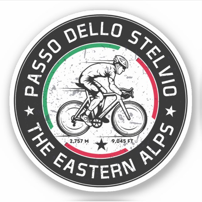 passo dello stelvio - stelvio pass italian Cycling Sticker (Front)