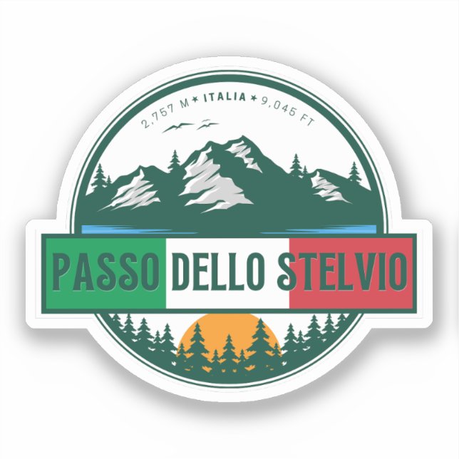 passo dello stelvio - stelvio pass italian Mountai Sticker (Front)