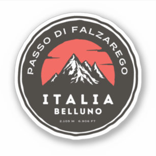 Passo di Falzarego-italian mountain pass dolomite Sticker