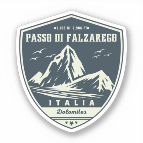  Passo di Falzarego_italian mountain pass dolomite Sticker