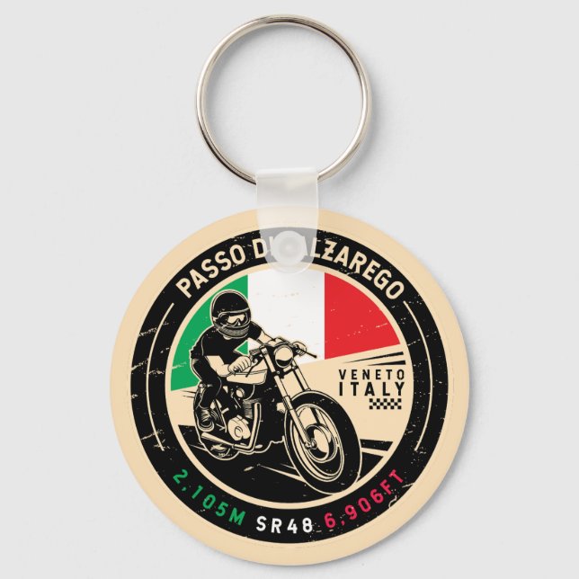 Passo di Falzarego Italy Falzarego Pass Motorcycle Keychain (Front)