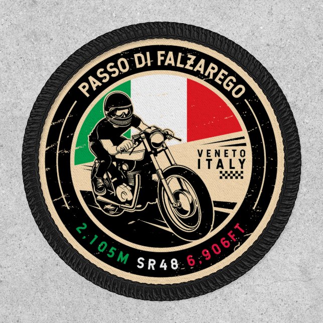 Passo di Falzarego Italy Falzarego Pass Motorcycle Patch (Front)
