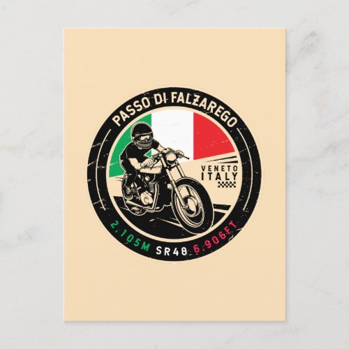 Passo di Falzarego Italy Falzarego Pass Motorcycle Postcard